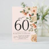 Floral 60th Birthday Bedankkaart (Staand voorkant)