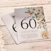 Floral 60th Birthday Budget Invitation Flyer
