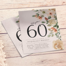 Floral 60th Birthday Budget Invitation