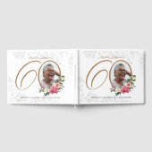 Floral 60th Birthday Elegant Calligraphy Custom Gastenboek (Volledig)