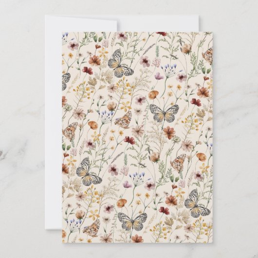 Floral 60th Birthday Invitation Kaart (Achterkant)