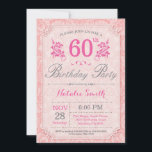 Floral 60th Birthday Invitation Pink for Women Kaart<br><div class="desc">Floral 60th Birthday Invitation. Roze bloem. Vrouwen,  dame,  meisje-dag. 13e 15e 16e 18e 21e 30e 40e 50e 60e 70e 90e 100e,  Alle leeftijden. Voor verdere aanpassing,  te klikken gelieve de knoop "van de Aanpassing het"en ons ontwerphulpmiddel te gebruiken om deze sjabloon te wijzigen.</div>