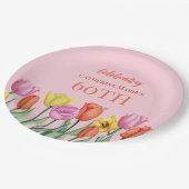 Floral 60th Birthday Papieren Bordje (Gekanteld)