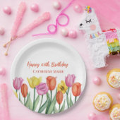 Floral 60th Birthday Papieren Bordje (Feest)