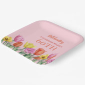 Floral 60th Birthday Papieren Bordje (Gebogen)