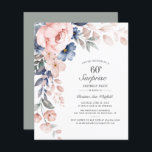 Floral 60th Birthday Party Invitation<br><div class="desc">Dusty Blue Pink Floral verrassend 60th Birthday party budget nodigt u uit om eenvoudig aan te passen met uw partijdetails door op de knop 'Personalize' te klikken.</div>