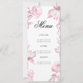 Floral 60th Birthday Program Roos Gold Menu Kaart (Achterkant)