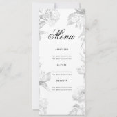 Floral 60th Birthday Program Silver Menu Kaart (Achterkant)