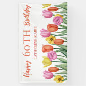 Floral 60th Birthday Spandoek (Verticaal)