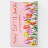 Floral 60th Birthday Spandoek (Verticaal)