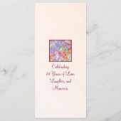 Floral 70e Verjaardag Menu Kaart Elegant 70 jaar (Achterkant)