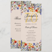 Floral 70e verjaardag programma Bedankt Champagne (Voorkant / Achterkant)
