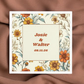  Floral 70s geïnspireerd tijdloos bruiloft Servet