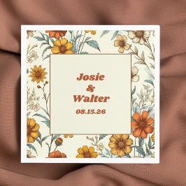  Floral 70s geïnspireerd tijdloos bruiloft Servet