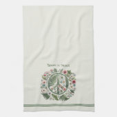  Floral 70's Retro "Bloom in Peace" teken Theedoek (Verticaal)