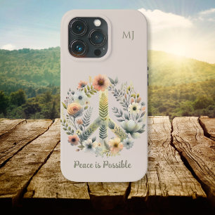 Floral 70s Retro "Vrede is mogelijk" Vredesbord Case-Mate iPhone Case