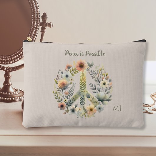 Floral 70s Retro "Vrede is mogelijk" Vredesbord Etui
