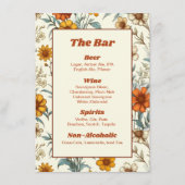 Floral 70s Tijdloze bruiloft Bar Menu (Voorkant)