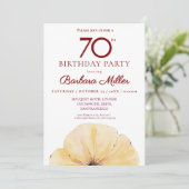 Floral 70ste verjaardag – Elegante Gele Herfst Kaart (Staand voorkant)