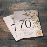 Floral 70th Birthday Budget Invitation Flyer<br><div class="desc">Vier uw speciale dag in stijl met deze mooie, budgetvriendelijke florale uitnodigingsflyer. Perfect voor elke 70e verjaardag, dit levendige ontwerp heeft kleurrijke bloemen met een moderne twist. Elk detail kan worden aangepast aan creëer, de perfecte look voor uw evenement. Deel de vreugde van uw mijlpaal verjaardag met familie en vrienden...</div>