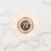 Floral 70th Birthday & Gold Foil Balloon, Face   Confetti (Kleine voorkant)