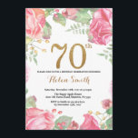 Floral 70th Birthday Invitation Gold Glitter Kaart<br><div class="desc">Floral 70th Birthday Invitation for Women. Waterverf botanische bloem. Gold Glitter. Roze pinda's Floral Flowers. Volwassen verjaardag. Voor verdere aanpassing,  te klikken gelieve de knoop "van de Aanpassing het"en ons ontwerphulpmiddel te gebruiken om deze sjabloon te wijzigen.</div>