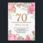Floral 70th Birthday Invitation Gold Glitter Kaart<br><div class="desc">Floral 70th Birthday Invitation for Women. Waterverf botanische bloem. Gold Glitter. Roze pinda's Floral Flowers. Volwassen verjaardag. Voor verdere aanpassing,  te klikken gelieve de knoop "van de Aanpassing het"en ons ontwerphulpmiddel te gebruiken om deze sjabloon te wijzigen.</div>