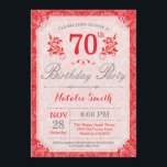 Floral 70th Birthday Invitation Red for Women Kaart<br><div class="desc">Floral 70th Birthday Invitation. Red Floral Flower Patten. Vrouwen,  dame,  meisje-dag. 13e 15e 16e 18e 21e 30e 40e 50e 60e 70e 90e 100e,  Alle leeftijden. Voor verdere aanpassing,  te klikken gelieve de knoop "van de Aanpassing het"en ons ontwerphulpmiddel te gebruiken om deze sjabloon te wijzigen.</div>