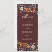 Floral 70th Birthday Party Programma Menu Bourgogn (Achterkant)