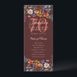 Floral 70th Birthday Party Programma Menu Bourgogn<br><div class="desc">Elegant "Birthday Party Program" ontwerp met waterverf wilde bloemen en aangepaste tekst.</div>