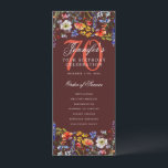Floral 70th Birthday Party Programma Menu Bourgogn<br><div class="desc">Elegant "Birthday Party Program" ontwerp met waterverf wilde bloemen en aangepaste tekst.</div>