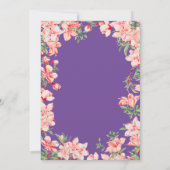 Floral 70th Birthday Pink Flowers Paars Violet Kaart (Achterkant)