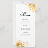 Floral 70th Birthday Program Gold met Menu Kaart (Achterkant)