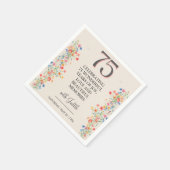 Floral 75e verjaardag – Elegante feeststijl Servet (Hoek)