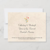 Floral 75e verjaardag – Elegante Wildflower 70 jaa Bedankkaart (Achterkant)