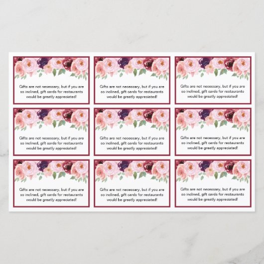 Floral 75th Verjaardag Party Geen geschenken Behui (Voorkant)