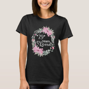 Floral 79 jaar oud Cadeau Mannen vrouwen 79e bi T-shirt