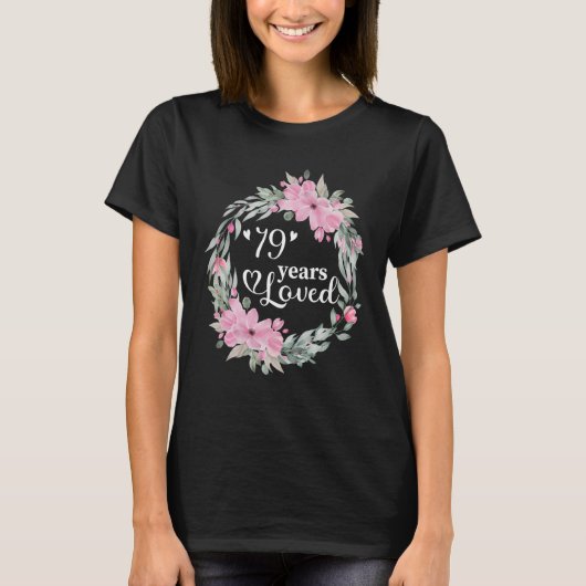 Floral 79 jaar oud Cadeau Mannen vrouwen 79e bi T-shirt (Voorkant)