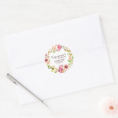 Floral | 80ste verjaardag pruim Dank u Ronde Sticker (Envelop)