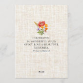 Floral 80th Birthday Party - Elegant Garden Kaart (Achterkant)