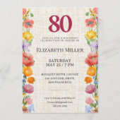 Floral 80th Birthday Party - Elegant Garden Kaart (Voorkant)
