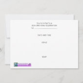 Floral 80th Birthday Party Invitation Kaart (Achterkant)