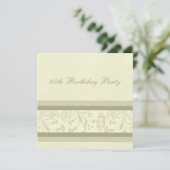 Floral 80th Birthday Party Kaart (Staand voorkant)