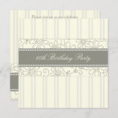 Floral 80th Birthday Party Kaart (Voorkant / Achterkant)