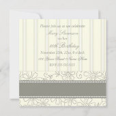 Floral 80th Birthday Party Kaart (Achterkant)