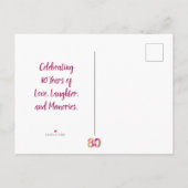 Floral 80th Birthday Save The Date - Chic 80 Years Aankondigingskaart (Achterkant)