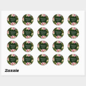Floral | 80th Birthday Thank You| Green Ronde Sticker (Vel)