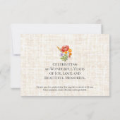 Floral 80th Birthday Thanks - Elegant Garden Party Bedankkaart (Achterkant)