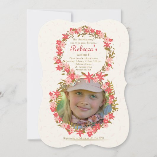 Floral 8 foto uitnodiging (Voorkant)