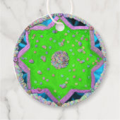 Floral 8-puntige ster Eid Bedankjes Labels (Voorkant)